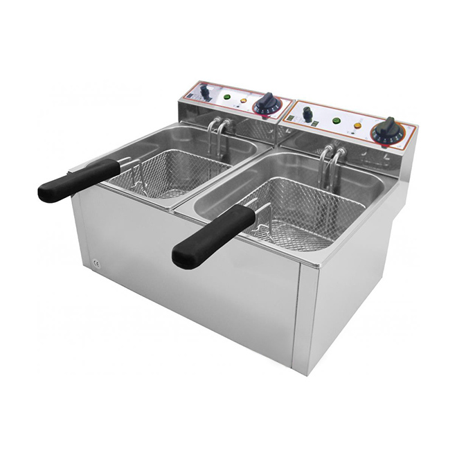 Friggitrice professionale da banco elettrica con 2 vasche FR 6 Lt + 6 Lt – FRI01575