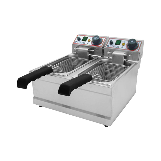 Friggitrice professionale da banco elettrica con 2 vasche FB 4 Lt + 4 Lt – FRI01876