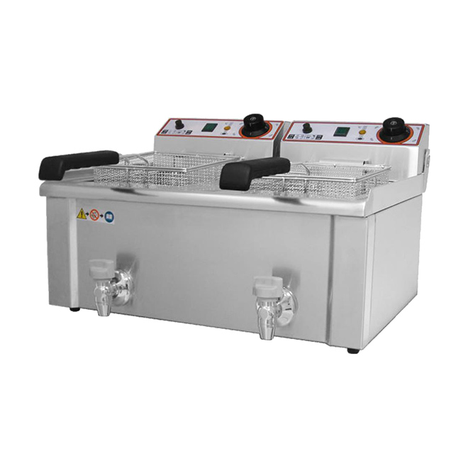 Friggitrice professionale da banco elettrica con 2 vasche FBR 13 Lt + 13 Lt – FRI01884