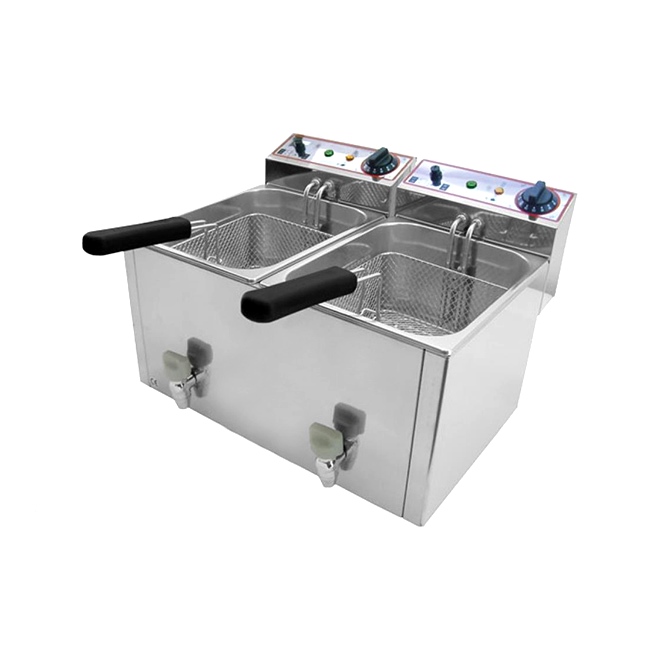 Friggitrice professionale da banco elettrica con 2 vasche FR 10 Lt + 10 Lt – FRI01577