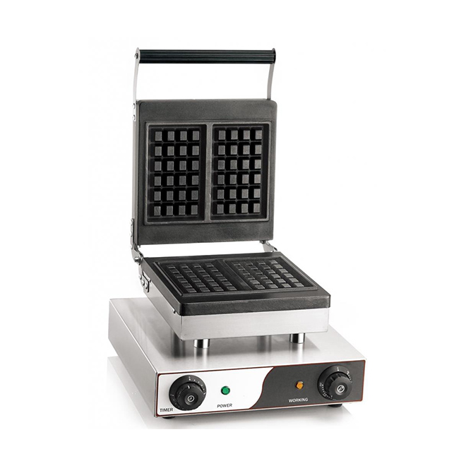 Macchina per waffle elettrica piastra in ghisa 250x250 mm 1500 W P 370 mm WF E1 – WAF01002