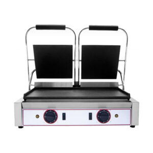 Piastra grill in ghisa elettrica da banco liscia sotto liscia sopra L2 – PIA01601