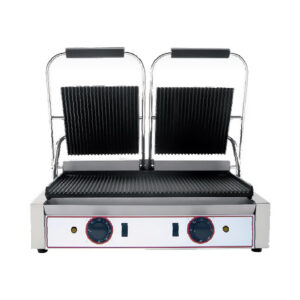 Piastra grill in ghisa elettrica da banco rigata sotto rigata sopra R2 – PIA01886