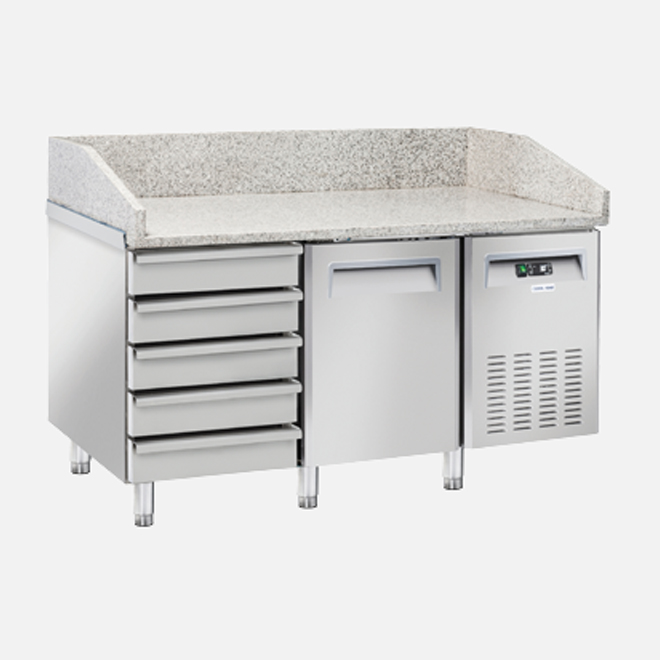 Tavolo per pizza refrigerato per vassoi 600x400mm - QZ 16