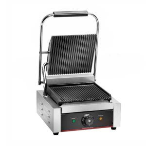 Piastra panini professionale singola in ghisa Rigata