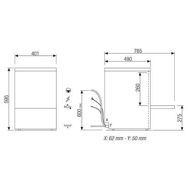 LAVASTOVIGLIE PROFESSIONALE CESTO 35x35 ELETTROMECCANICA - immagine 3