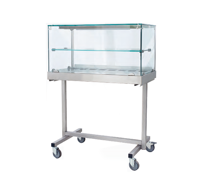 Vetrina calda con carrello - 100 cm