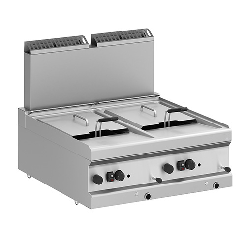 Friggitrice a gas 2 vasche 9+9 lt d'appoggio- DXMFRG77T- Plus 700