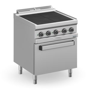 Cucina elettrica 4 piastre quadre ribassate su forno elettrico ventilato -DXMPQR77FEV - PLUS 700