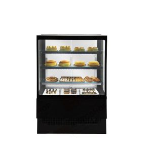 Espositore caldo con vetrocamera temperata dritta per rosticceria - gastronomia - cornetteria - 90 cm