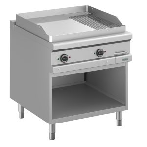 Fry Top elettrico 2/3 liscia 1/3 rigata cromata - DXMFTE98ALRC- Plus 900
