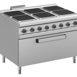 Cucina elettrica 6 piastre quadre su forno elettrico maxi -DXMPQ912FEM - PLUS 900