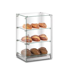 Vetrina snack neutra 3 ripiani in vetro