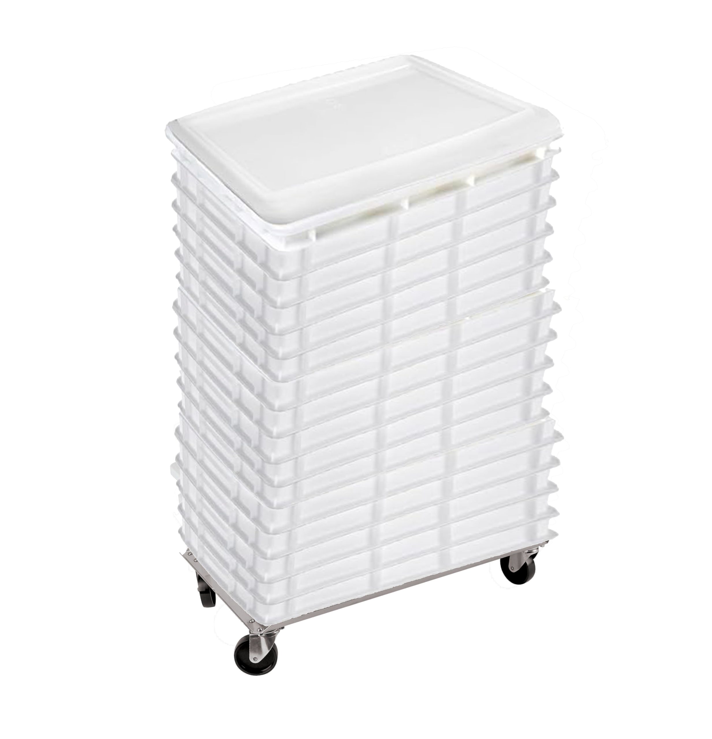 Kit Carrello + 15 cassette lievitazione pizza + coperchio Cassetta 60x40 - FUSCO CHEF