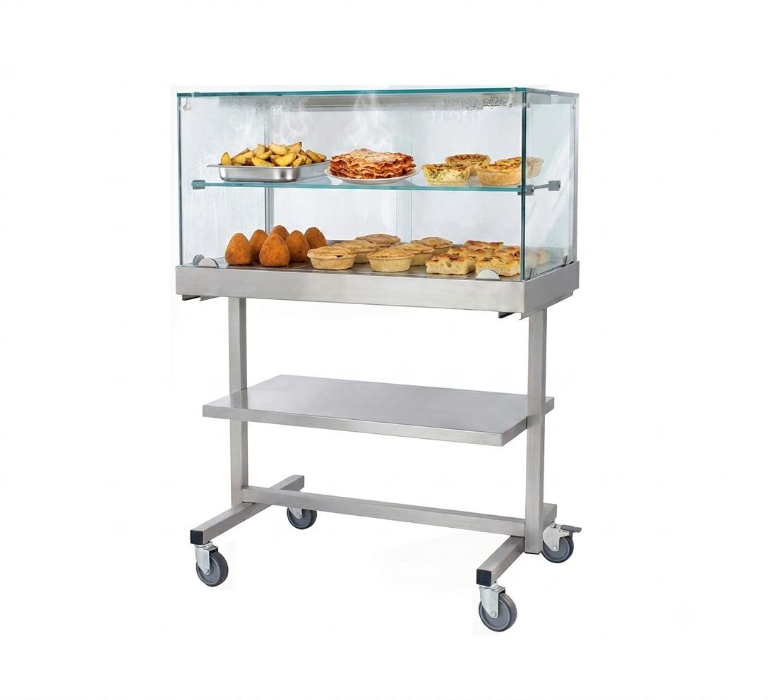 Vetrina calda con carrello - 120 cm
