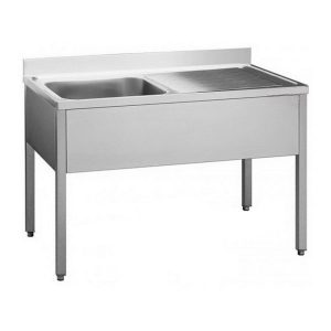 Lavello gocciolatoio dx con alzatina - L120 cm