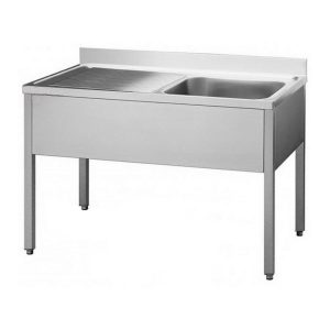 Lavello gocciolatoio sx con alzatina - L120 cm