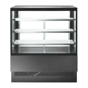Espositore refrigerato con vetrocamera temperata dritta per pasticceria e gastronomia - 90 cm