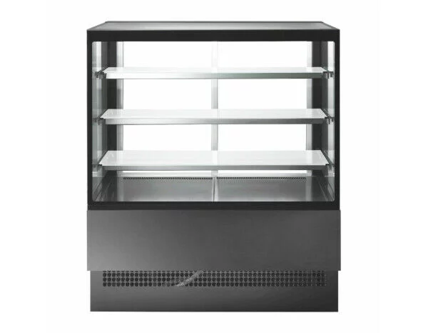 Espositore refrigerato con vetrocamera temperata dritta per pasticceria e gastronomia - 90 cm
