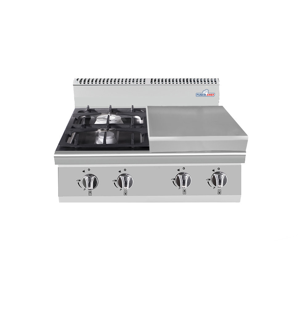 Cucina 4 fuochi Gas d'appoggio con piano neutro serie 90